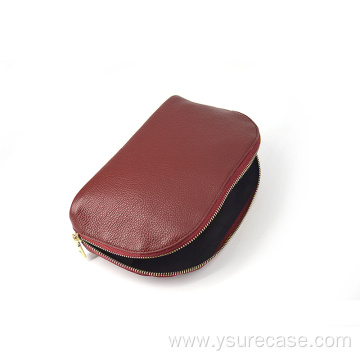 Hot Sale Leather Ladies Travel Zipper Cosmetic Bag